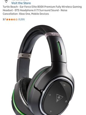 Turtle Beach Wireless Gaming Headset — Black with Green Accents